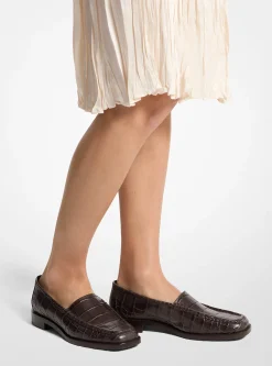 Loafer em pele com motivo de crocodilo em relevo Carolyn | Michael Kors [PT]