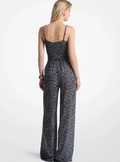 Macacão em georgette adornado com estampado floral | Michael Kors [PT]