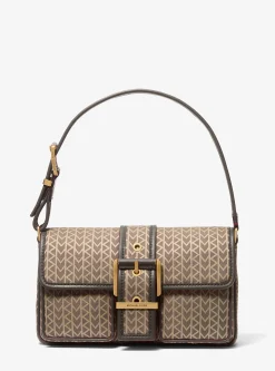 Mala de ombro com logótipo MK2000 em jacquard Colby média | Michael Kors [PT]
