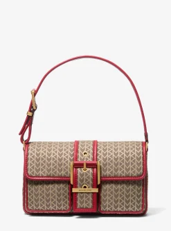 Mala de ombro com logótipo MK2000 em jacquard Colby média | Michael Kors [PT]