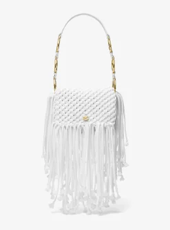 Mala de ombro em macramé tecida à mão Marissa média | Michael Kors [PT]