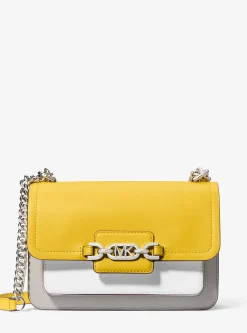 Mala de ombro em pele com bloco de cores Heather grande | Michael Kors [PT]