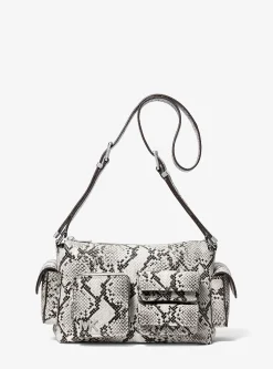 Mala de ombro em pele com motivo de cobra em relevo Dakota média | Michael Kors [PT]