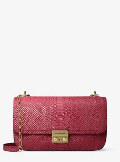 Mala de ombro em pele com motivo de cobra em relevo Tribeca grande | Michael Kors [PT]