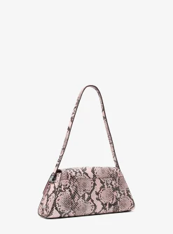 Mala de ombro em pele com motivo de cobra em relevo Ludlow média | Michael Kors [PT]