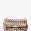 Mala de ombro em pele entrançada à mão Tribeca grande | Michael Kors [PT]