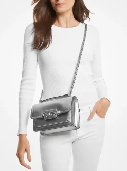 Mala de ombro em pele metalizada Heather grande | Michael Kors [PT]