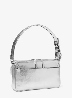 Mala de ombro em pele metalizada Colby média | Michael Kors [PT]
