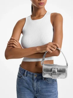Mala de ombro em pele metalizada Colby extrapequena | Michael Kors [PT]