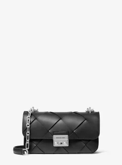 Mala de ombro em pele tecida Tribeca pequena | Michael Kors [PT]