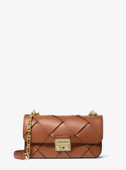 Mala de ombro em pele tecida Tribeca pequena | Michael Kors [PT]