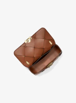 Mala de ombro em pele tecida Tribeca pequena | Michael Kors [PT]
