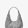 Mala de ombro hobo em pelo de bezerro com estampado de leopardo Nolita pequena | Michael Kors [PT]