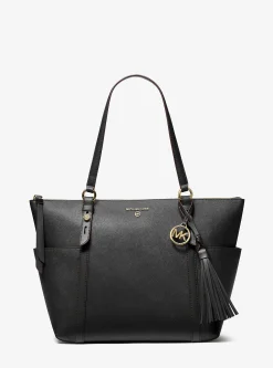Mala tote com fecho de correr superior em couro saffiano Sullivan grande | Michael Kors [PT]