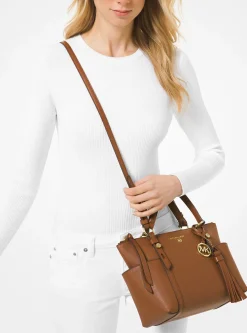Mala tote com fecho de correr superior em couro saffiano Sullivan pequena | Michael Kors [PT]