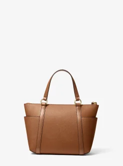 Mala tote com fecho de correr superior em couro saffiano Sullivan pequena | Michael Kors [PT]