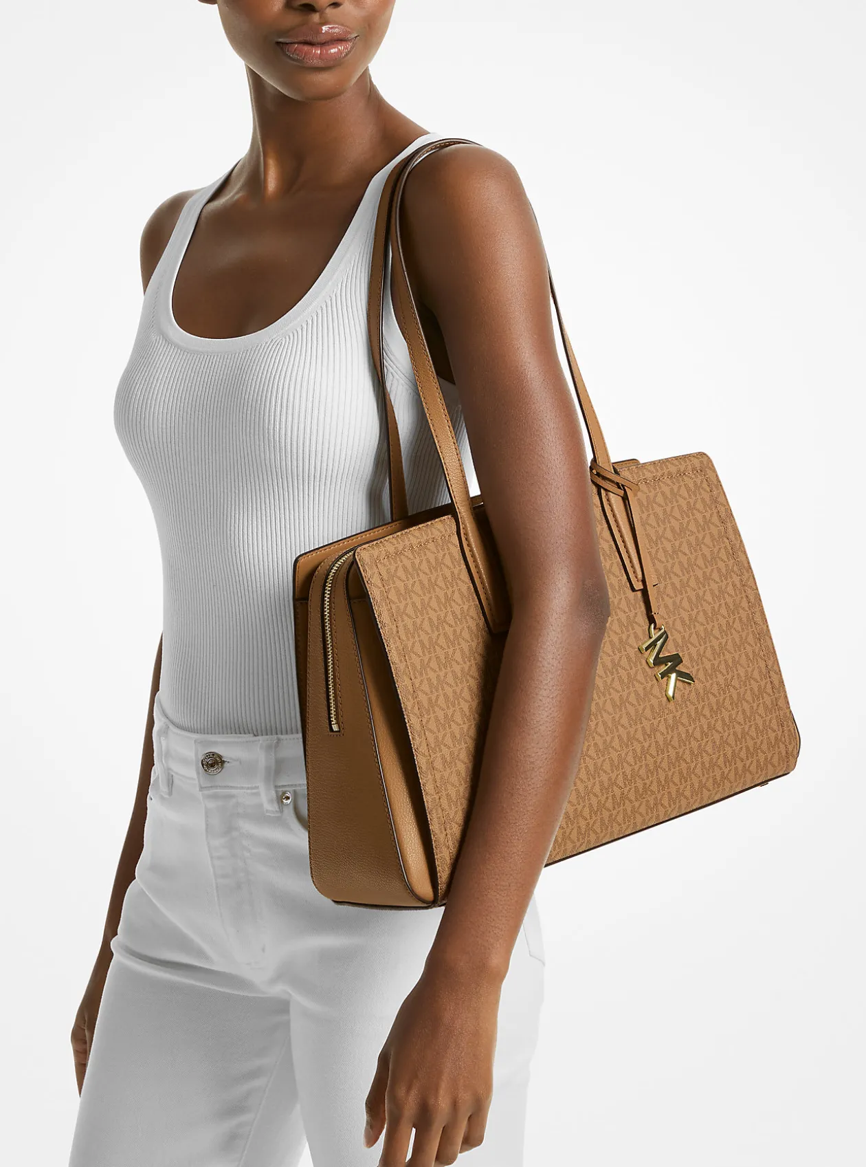 Mala tote com logótipo exclusivo Laila média | Michael Kors [PT]