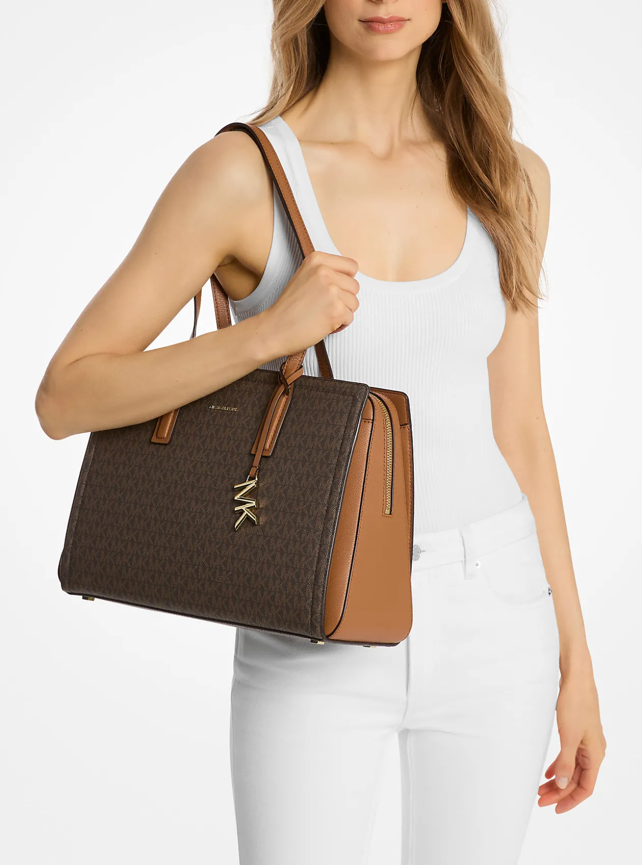 Mala tote com logótipo exclusivo Laila média | Michael Kors [PT]