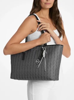 Mala tote com logótipo MK2000 em jacquard Quinn grande | Michael Kors [PT]
