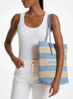 Mala tote em palha tricotada à mão Quinn grande | Michael Kors [PT]