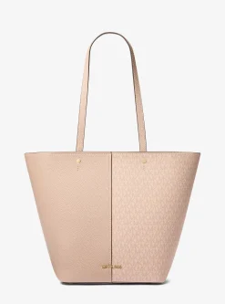 Mala tote em pele com logótipo exclusivo Flora grande | Michael Kors [PT]
