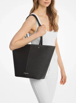 Mala tote em pele com logótipo exclusivo Flora grande | Michael Kors [PT]