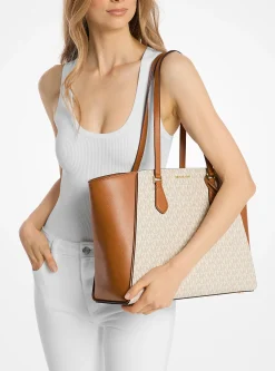 Mala tote em pele com logótipo exclusivo Taryn grande | Michael Kors [PT]