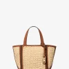 Mala tote em pele e palha tricotada à mão Jordi pequena | Michael Kors [PT]