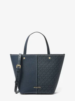 Mala tote em pele granulada e com logótipo exclusivo Flora média | Michael Kors [PT]