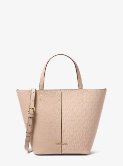 Mala tote em pele granulada e com logótipo exclusivo Flora média | Michael Kors [PT]