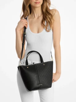 Mala tote em pele granulada e com logótipo exclusivo Flora média | Michael Kors [PT]