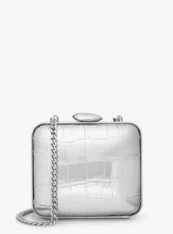Minaudière em pele metalizada com motivo de cobra em relevo Tina mini | Michael Kors [PT]