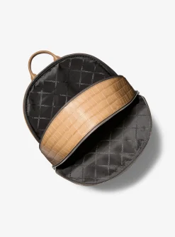 Mochila para deslocações em pele com motivo de crocodilo em relevo Hudson | Michael Kors [PT]