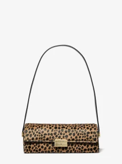 Pochette convertível em pelo de bezerro com estampado de leopardo Ludlow pequena | Michael Kors [PT]