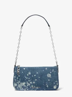 Pochette de corrente de elos em ganga salpicada Empire média | Michael Kors [PT]
