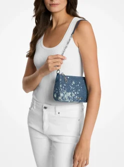 Pochette de corrente de elos em ganga salpicada Empire média | Michael Kors [PT]