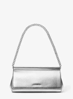 Pochette em pele granulada metalizada Carmine média | Michael Kors [PT]