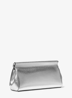 Pochette em pele granulada metalizada Carmine média | Michael Kors [PT]