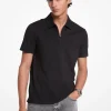 Polo com fecho de correr em piqué em mistura de algodão | Michael Kors [PT]