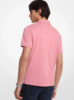 Polo com fecho de correr em piqué em mistura de algodão | Michael Kors [PT]