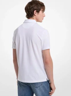 Polo com fecho de correr em piqué em mistura de algodão | Michael Kors [PT]