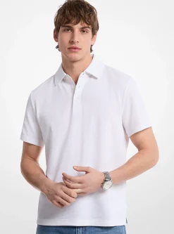 Polo em algodão elástico em malha de bolhas | Michael Kors [PT]