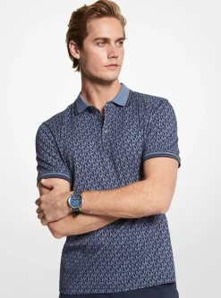 Polo em malha de algodão com logótipo estampado Greenwich | Michael Kors [PT]