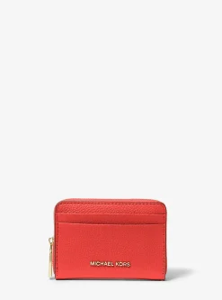 Porta-cartões com fecho de correr a toda a volta em pele granulada Jet Set pequeno | Michael Kors [PT]