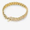 Pulseira achatada com incrustações em prata de lei banhada a metal precioso | Michael Kors [PT]