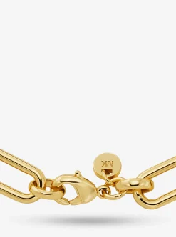 Pulseira de corrente de elos com logótipo Empire em latão banhada a metal precioso | Michael Kors [PT]