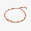 Pulseira de elos achatados com logótipo em prata de lei banhada em metal precioso | Michael Kors [PT]