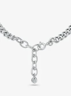 Pulseira de elos achatados com logótipo em prata de lei banhada em metal precioso | Michael Kors [PT]