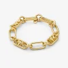 Pulseira de elos em latão com logótipo banhada em metal precioso | Michael Kors [PT]
