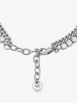 Pulseira de ténis de corrente de elos dupla em latão banhada a metal precioso | Michael Kors [PT]